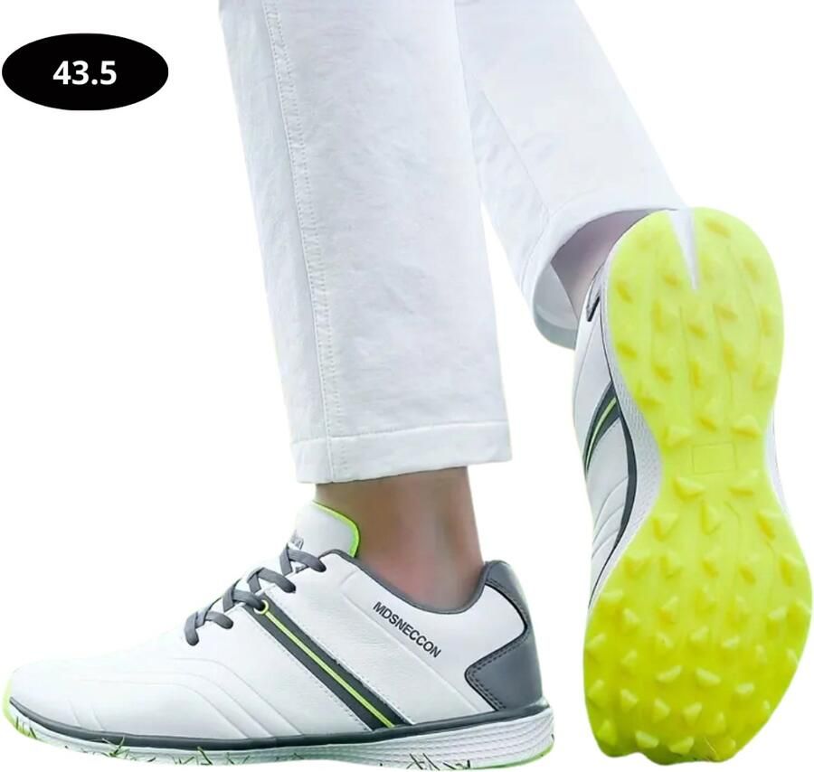 Bovista Golfschoenen Heren Sneakers Golfkleding Golfschoenen Antislip Waterdicht Golfen Wit & Geel