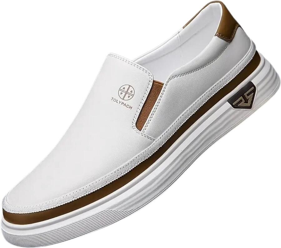 Nivard Loafers Heren Met Hak Herenschoenen Instappers Wit