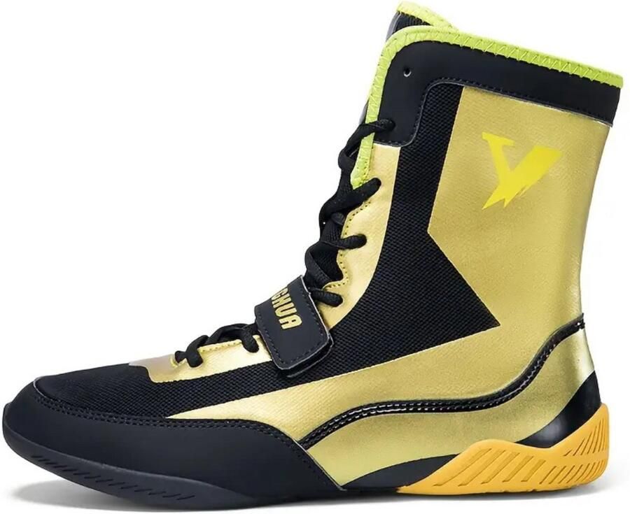 Bovista Powerlift Schoenen Powerlifter Weightlifting Squat Gewichthef Gym Schoenen Sneaker Goud Zwart