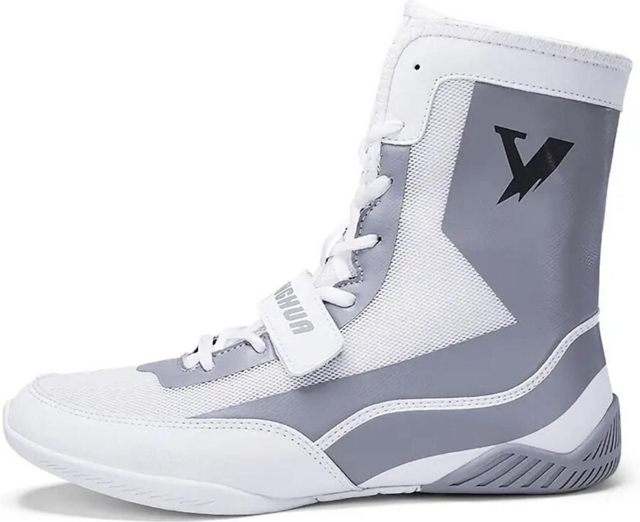 Bovista Powerlift Schoenen Powerlifter Weightlifting Squat Gewichthef Gym Schoenen Sneaker Wit Grijs