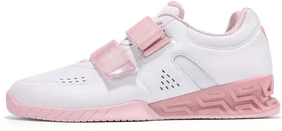 Livano Powerlift Schoenen Powerlifter Weightlifting Squat Gewichthef Gym Schoenen Sneaker Wit Roze