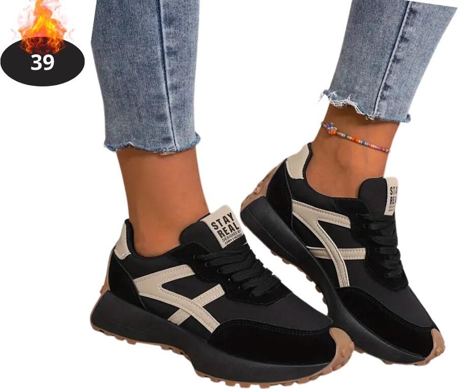 Bovista Schoenen Dames Sneakers Comfortabel Sportief Casual Volwassen Zwart Beige