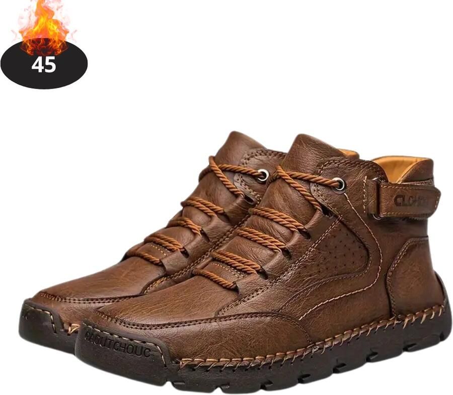 Livano Schoenen Heren Hoge Sneakers Comfortabel Casual Volwassen Donkerbruin