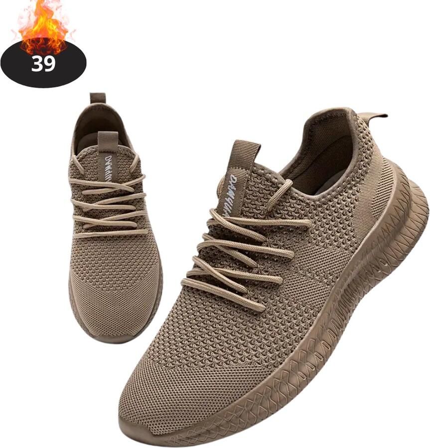 Livano Schoenen Heren Sneakers Comfortabel Sportief Casual Volwassen Lichtbruin
