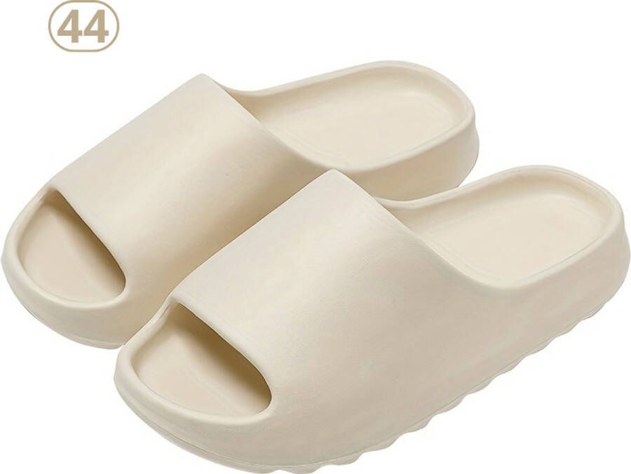 Bovista Comfortabele Slippers Badslippers Teenslippers Anti-Slip Slides Flip Flops Stevig Voetbed Beige