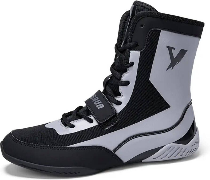 Bovista Powerlift Schoenen Powerlifter Weightlifting Squat Gewichthef Gym Schoenen Sneaker Grijs Zwart