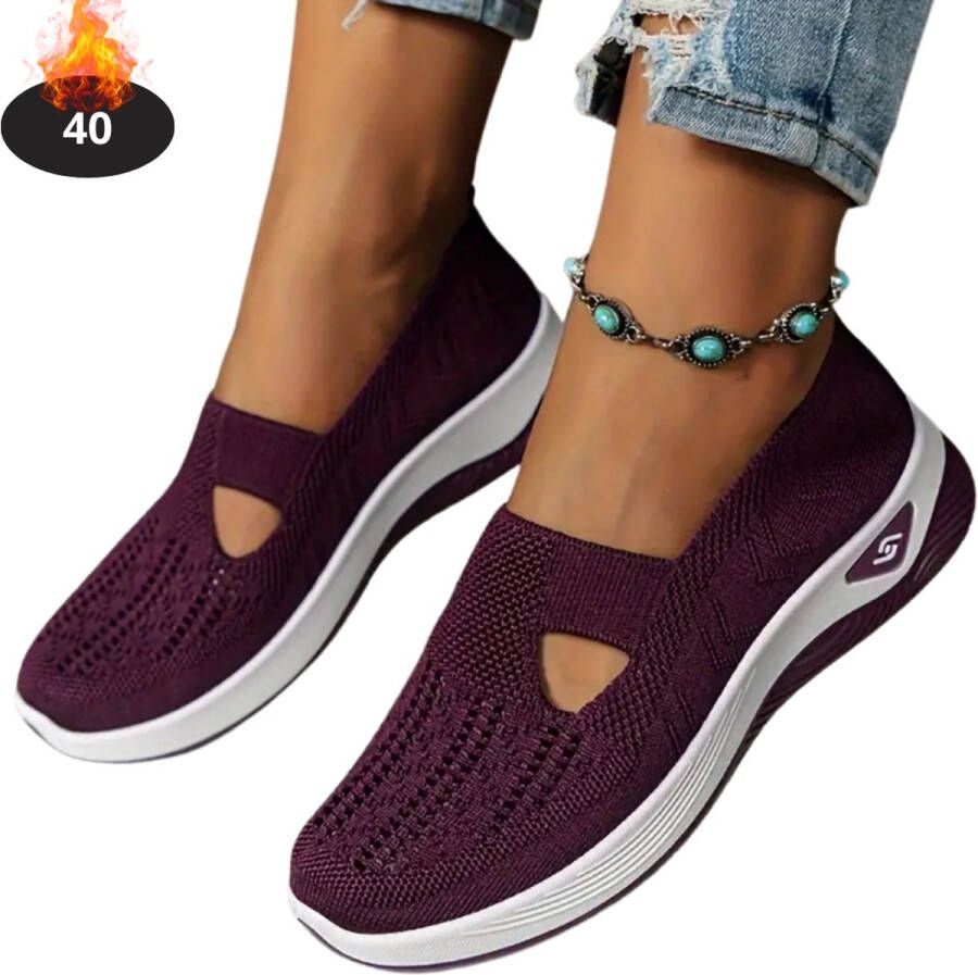 Bovista Schoenen Dames Sneakers Comfortabel Slippers Casual Volwassen Donkerpaars