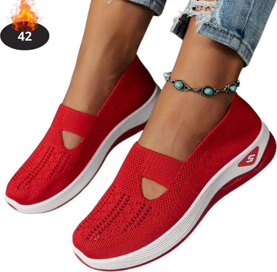 Bovista Schoenen Dames Sneakers Comfortabel Slippers Casual Volwassen Rood