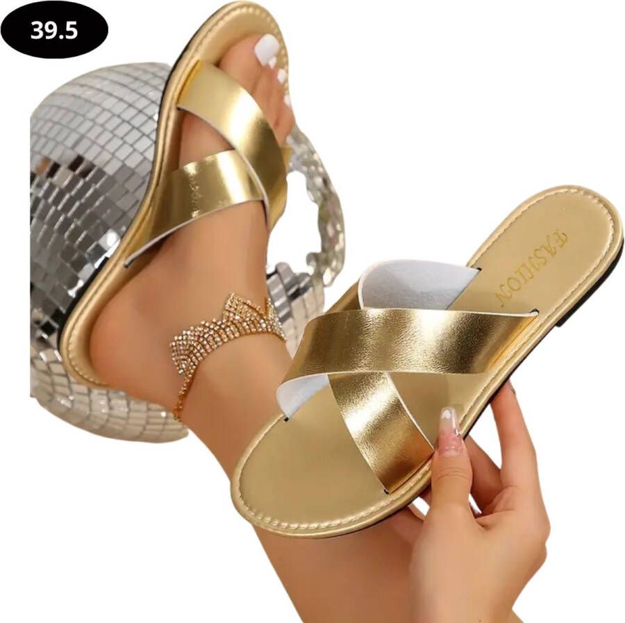 Bovista Slippers Dames Teenslippers Flip Flops Comfortabel Zomer Goud