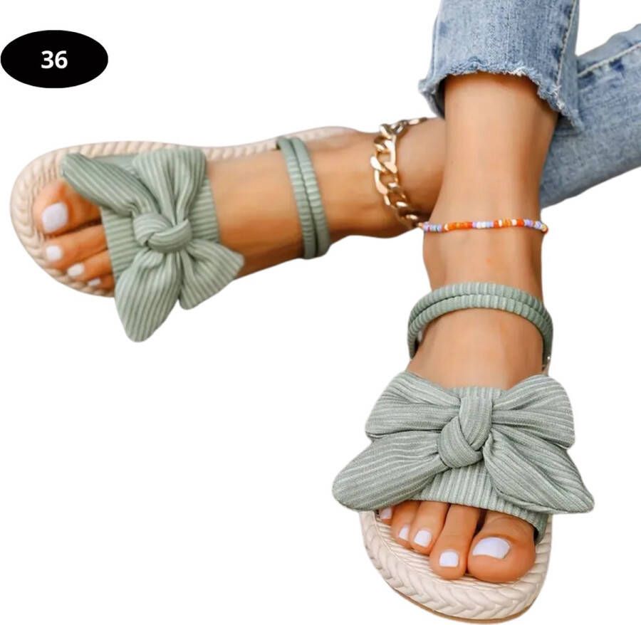 Bovista Slippers Dames Teenslippers Flip Flops Comfortabel Zomer Groen