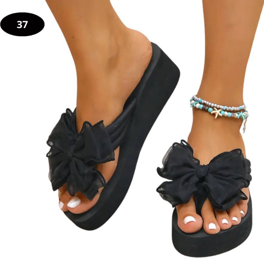 Bovista Slippers Dames Teenslippers Flip Flops Comfortabel Zomer Zwart