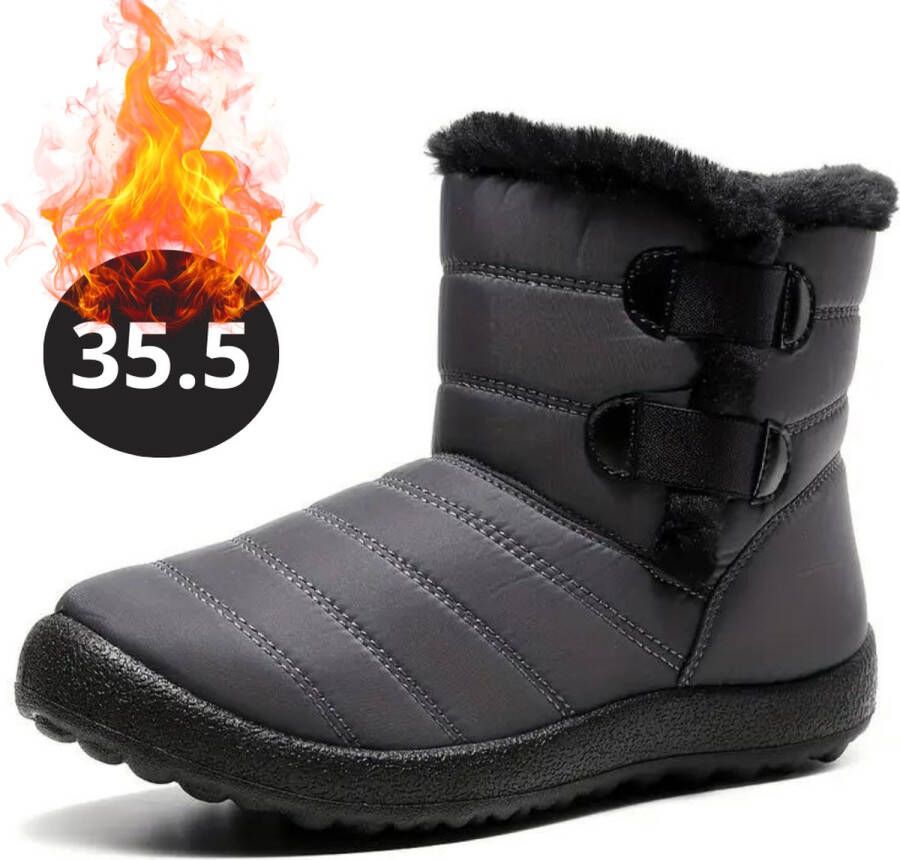 Livano Snowboots Sneeuwschoenen Sneeuwboots Dames Wintersport Ski Skischoenen Grijs 35.5 Bandje