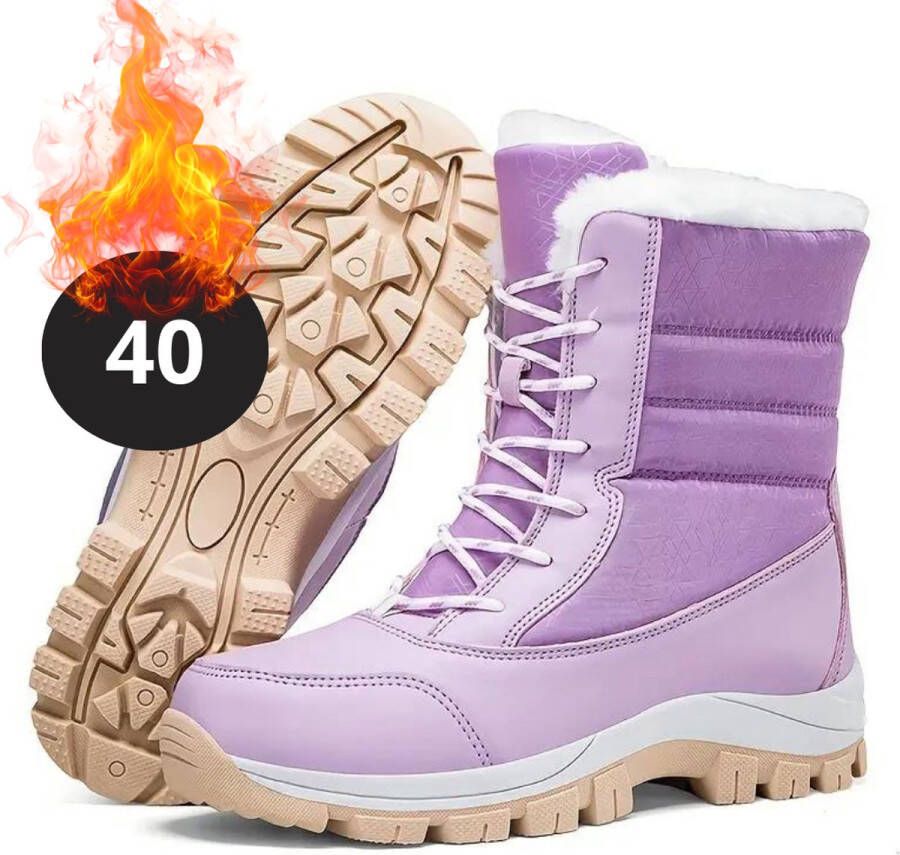 Bovista Snowboots Sneeuwschoenen Sneeuwboots Dames Wintersport Ski Skischoenen Paars Laarzen
