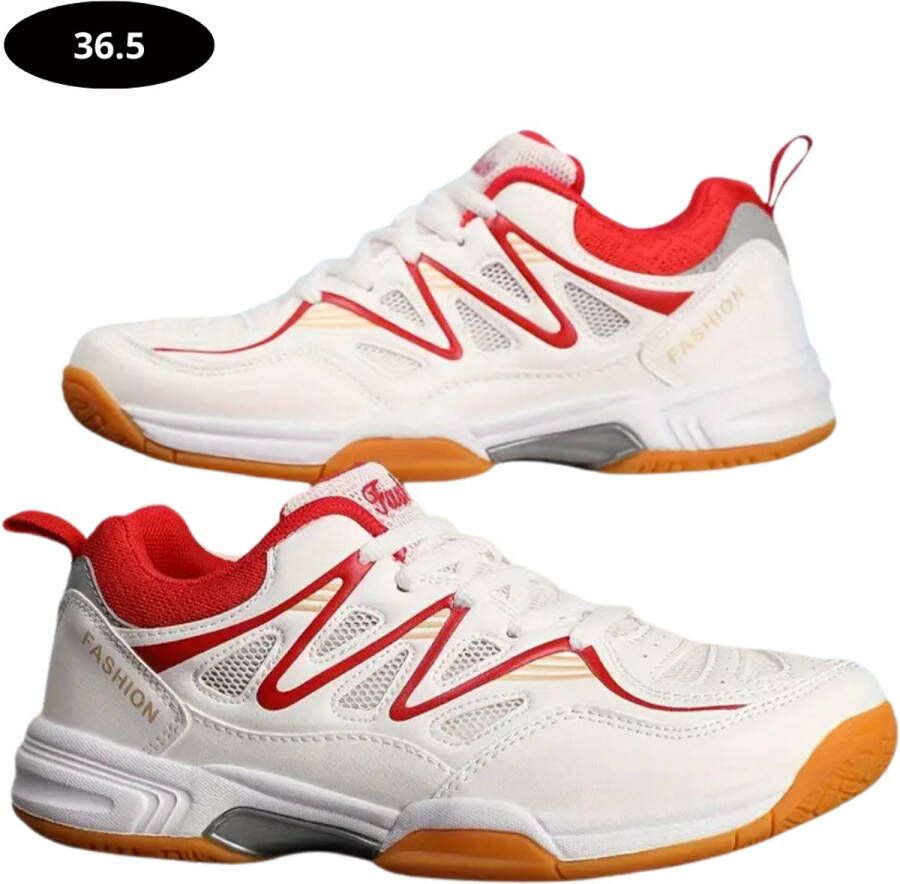 Bovista Tennisschoenen Tenniskleding Indoor Outdoor Wit & Rood