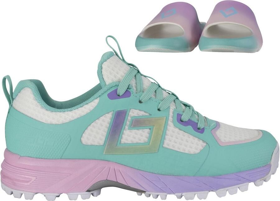 Brabo Tribute Junior Turf Hockeyschoenen Aqua Tie Dye met Slides