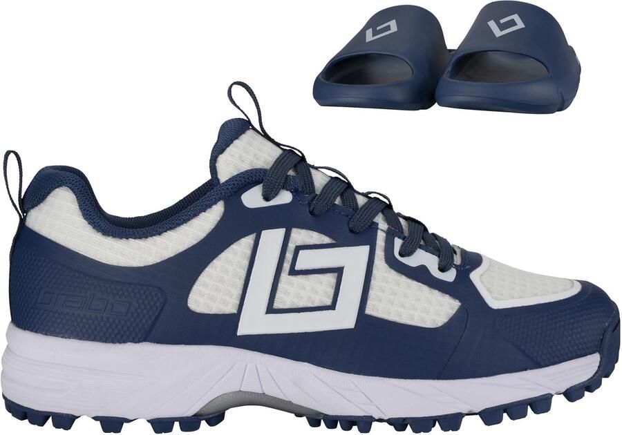 Brabo Tribute Junior Turf Hockeyschoenen Navy White met Slides