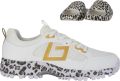 Brabo Tribute Junior Turf Hockeyschoenen White Gold Leopard met Slides - Wit