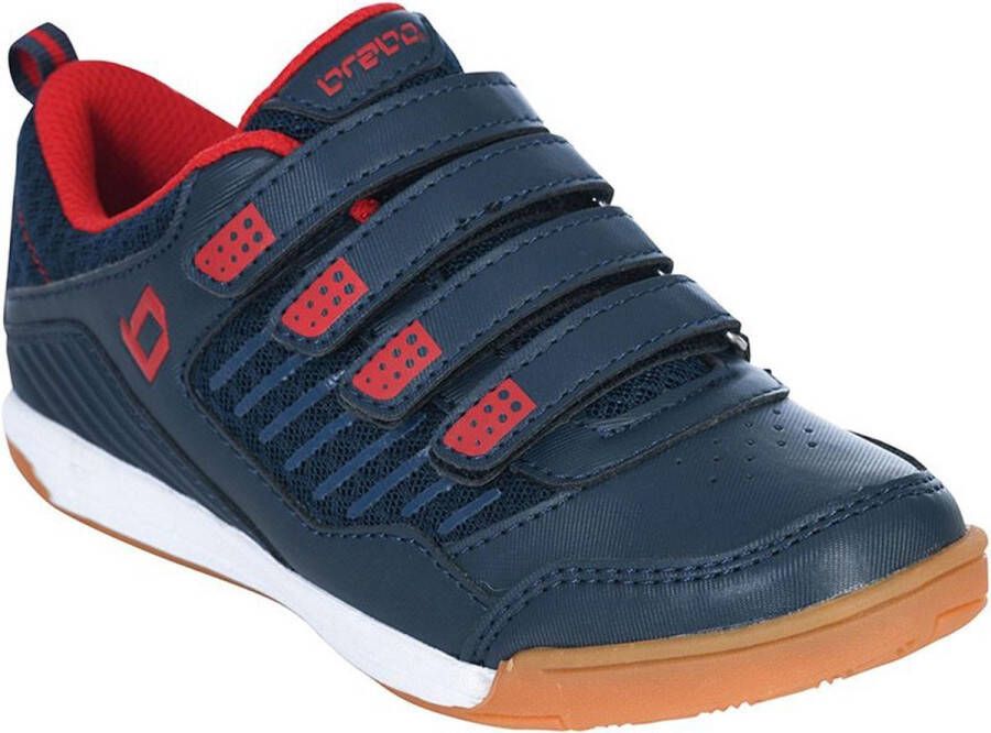 Brabo Velcro Indoor Hockeyschoenen Kinderen Navy Red
