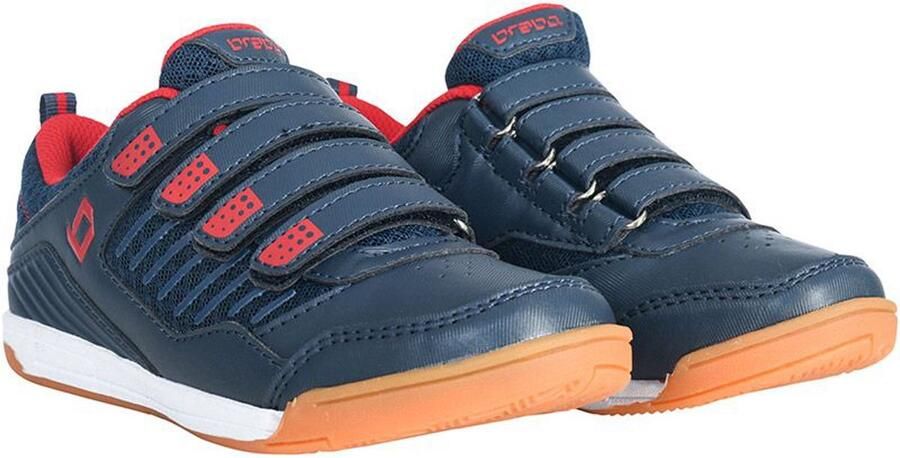Brabo Velcro Indoor Hockeyschoenen Kinderen Navy Red - Foto 5