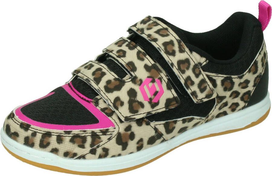 Brabo Velcro Leopard Indoor Junior Sportschoenen Hockey Brown Black