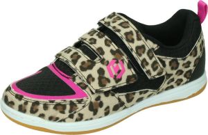 Brabo Velcro Leopard Indoor Junior Sportschoenen Hockey Brown Black