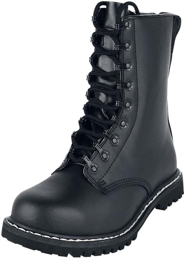 Merkloos Sans marque Brandit Springstiefel Combat Para Boots Zwart leren legerkisten met stalen neuzen - Foto 2