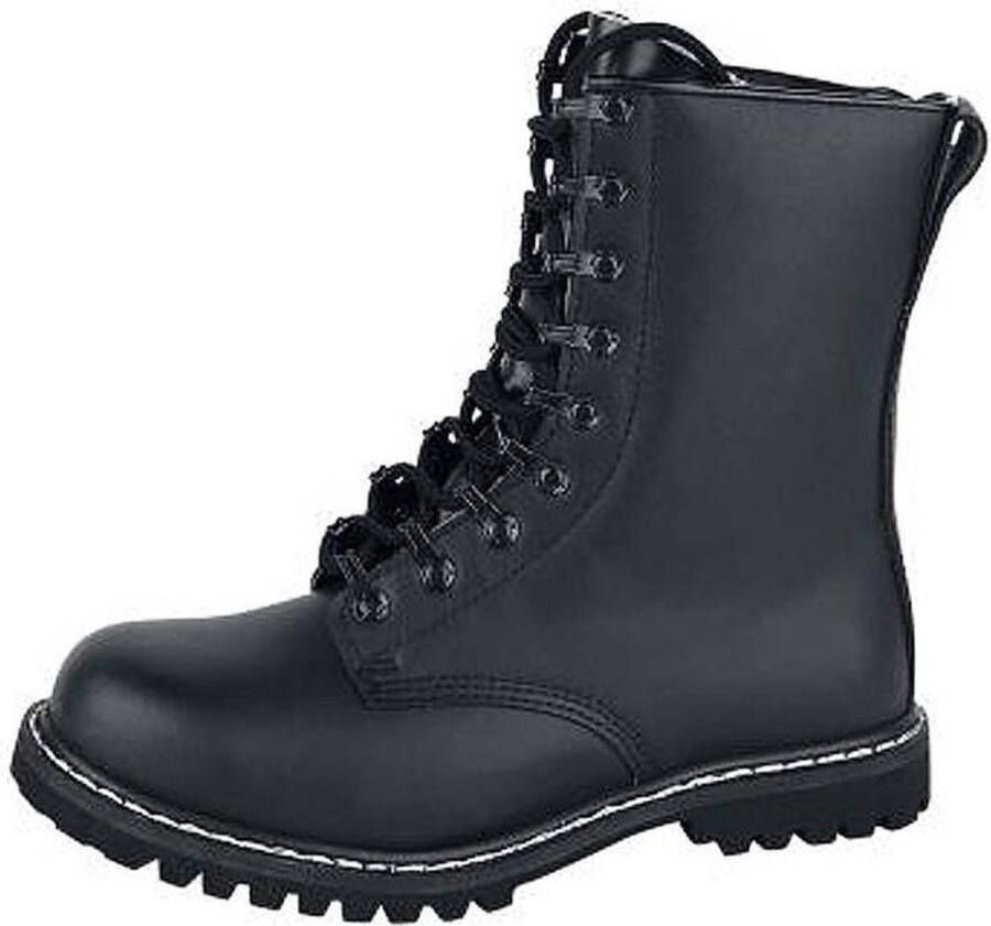 Merkloos Sans marque Brandit Springstiefel Combat Para Boots Zwart leren legerkisten met stalen neuzen