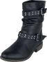 Brandit Ladies Biker Boot Laars zwart Leer Dames Basics Rock wear - Thumbnail 1