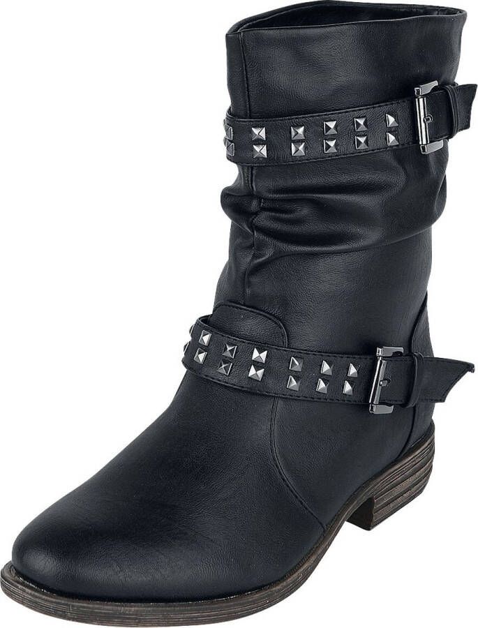Brandit Ladies Biker Boot Laars zwart Leer Dames Basics Rock wear