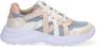 Braqeez 421281-596 Meisjes Lage Sneakers Roze Blauw Leer Veters - Thumbnail 1