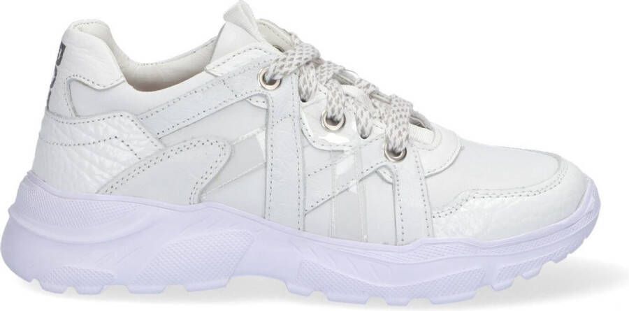 Braqeez 421281-800 Meisjes Lage Sneakers Wit Leer Veter