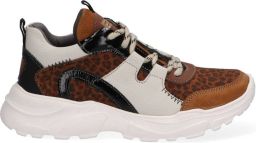 Braqeez 421792-513 Lage Sneakers Bruin Print Leer Veters