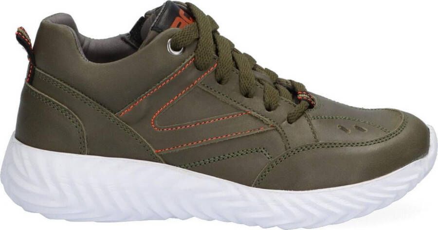 Braqeez 421930-569 Jongens Lage Sneakers Groen Nubuck Veters