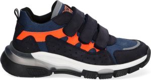 Braqeez 421971-529 Jongens Lage Sneakers Blauw Oranje Textiel Klittenband