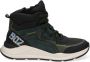 Braqeez 421982-568 Hoge Sneakers Groen Leer Veters - Thumbnail 2