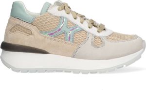 Braqeez 422272-501 Meisjes Lage Sneakers Beige Blauw Leer Veters