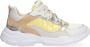 Braqeez 422283-500 Meisjes Lage Sneakers Beige Bruin Print Geel Wit Leer Veters - Thumbnail 1