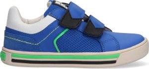 Braqeez 422335-523 Jongens Lage Sneakers Blauw Groen Leer Klittenband