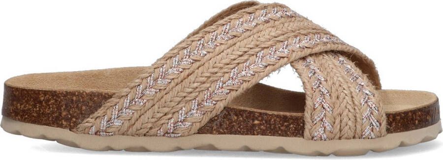 Braqeez 422422-502 Meisjes Slippers Beige Imitatieleer Geen Sluiting