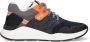 Braqeez 422480 529 Jongens Lage Sneakers Blauw Oranje Leer Veters - Thumbnail 1