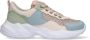 Braqeez 422492-721 Meisjes Lage Sneakers Blauw Groen Beige Imitatieleer Veters - Thumbnail 1