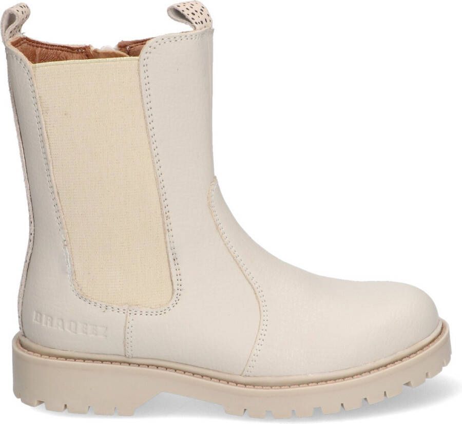 Braqeez 422774-602 Meisjes Chelsea Boots Beige Leer Ritssluiting - Foto 3