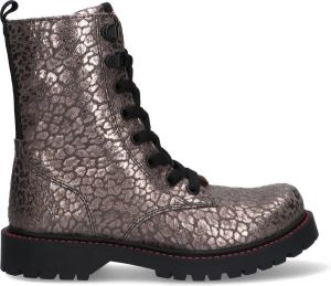 Braqeez 422776-592 Biker Boots Grijs Leer Veters