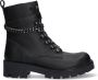 Braqeez 422788-589 Meisjes Biker Boots Zwart Leer Veters - Thumbnail 2