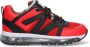 Braqeez 422861 541 Jongens Lage Sneakers Rood Zwart Leer Veters - Thumbnail 1