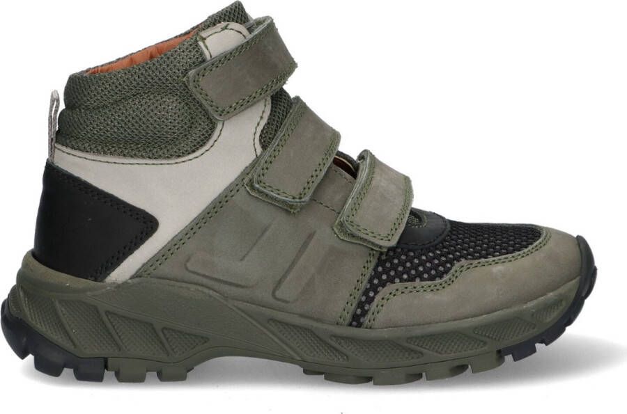 Braqeez 422921 169 Jongens Hoge Sneakers Groen Leer Klittenband