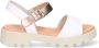 Braqeez 423002-500 Meisjes Platform Sandalen Wit Goud Leer Gesp - Thumbnail 1