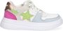 Braqeez 423111-122 Meisjes Lage Sneakers Blauw Wit Multi Groen Roze Nubuck Veters - Thumbnail 2