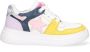 Braqeez 423111-156 Meisjes Lage Sneakers Geel Wit Roze Paars Nubuck Veters - Thumbnail 1