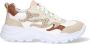 Braqeez 423284-903 Meisjes Lage Sneakers Beige Goud Bruin Print Leer Veters - Thumbnail 2